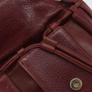 CARTIER Shoulder Bag Leather Bordeaux Gold Auth 155296-9