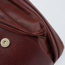 CARTIER Shoulder Bag Leather Bordeaux Gold Auth 155296-10