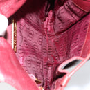 CARTIER Shoulder Bag Leather Bordeaux Gold Auth 155296-12