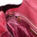 CARTIER Shoulder Bag Leather Bordeaux Gold Auth 155296-21