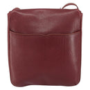 CARTIER Shoulder Bag Leather Bordeaux Gold Auth 155296-2
