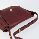 CARTIER Shoulder Bag Leather Bordeaux Gold Auth 155296-6