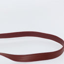 CARTIER Shoulder Bag Leather Bordeaux Gold Auth 155296-8