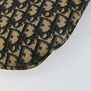 Christian Dior Trotter Canvas Shoulder Bag Navy Gold Auth 155297-10