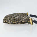 Christian Dior Trotter Canvas Shoulder Bag Navy Gold Auth 155297-4