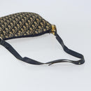 Christian Dior Trotter Canvas Shoulder Bag Navy Gold Auth 155297-7