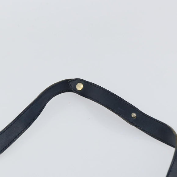 Christian Dior Trotter Canvas Shoulder Bag Navy Gold Auth 155297