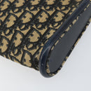 Christian Dior Trotter Canvas Shoulder Bag Navy Gold Auth 155298-10