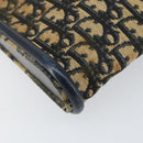 Christian Dior Trotter Canvas Shoulder Bag Navy Gold Auth 155298-11
