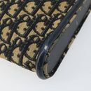 Christian Dior Trotter Canvas Shoulder Bag Navy Gold Auth 155298-12