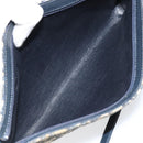 Christian Dior Trotter Canvas Shoulder Bag Navy Gold Auth 155298-15