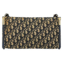 Christian Dior Trotter Canvas Shoulder Bag Navy Gold Auth 155298-2