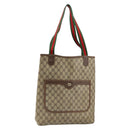 GUCCI GG Supreme Web Sherry Line Tote Bag PVC Beige Red 40 02 003 Auth 155303-1