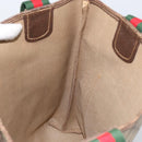 GUCCI GG Supreme Web Sherry Line Tote Bag PVC Beige Red 40 02 003 Auth 155303-19