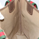 GUCCI GG Supreme Web Sherry Line Tote Bag PVC Beige Red 40 02 003 Auth 155303-20