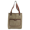 GUCCI GG Supreme Web Sherry Line Tote Bag PVC Beige Red 40 02 003 Auth 155303-13
