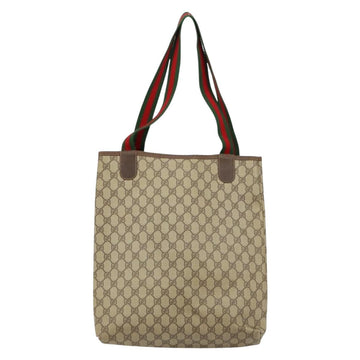 GUCCI GG Supreme Web Sherry Line Tote Bag PVC Beige Red 40 02 003 Auth 155303 - 0