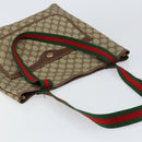 GUCCI GG Supreme Web Sherry Line Tote Bag PVC Beige Red 40 02 003 Auth 155303-6