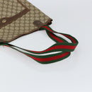 GUCCI GG Supreme Web Sherry Line Tote Bag PVC Beige Red 40 02 003 Auth 155303-7