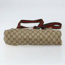 GUCCI GG Supreme Web Sherry Line Tote Bag PVC Beige Red 40 02 003 Auth 155303-5