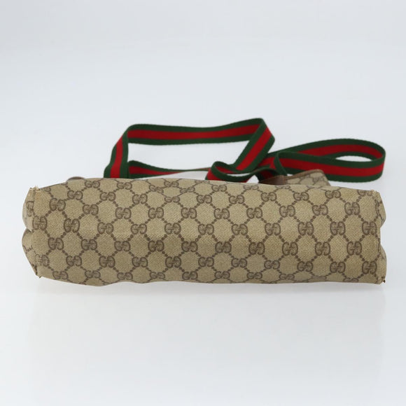 GUCCI GG Supreme Web Sherry Line Tote Bag PVC Beige Red 40 02 003 Auth 155303