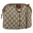GUCCI GG Supreme Web Sherry Line Bag PVC Beige Gold 904 02 047 Auth 155304-1
