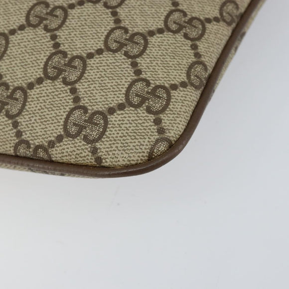 GUCCI GG Supreme Web Sherry Line Bag PVC Beige Gold 904 02 047 Auth 155304