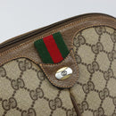 GUCCI GG Supreme Web Sherry Line Bag PVC Beige Gold 904 02 047 Auth 155304-14