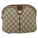 GUCCI GG Supreme Web Sherry Line Bag PVC Beige Gold 904 02 047 Auth 155304-2