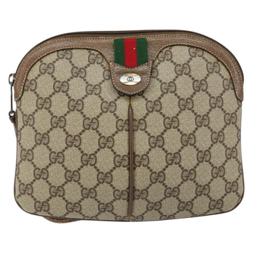 GUCCI GG Supreme Web Sherry Line Bag PVC Beige Gold 904 02 047 Auth 155304 - 0