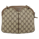 GUCCI GG Supreme Web Sherry Line Bag PVC Beige Gold 904 02 047 Auth 155304-3
