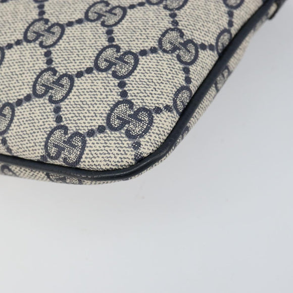 GUCCI GG Supreme Sherry Line Shoulder Bag PVC Navy Gold 904 02 047 Auth 155305