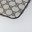 GUCCI GG Supreme Sherry Line Shoulder Bag PVC Navy Gold 904 02 047 Auth 155305-11