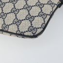 GUCCI GG Supreme Sherry Line Shoulder Bag PVC Navy Gold 904 02 047 Auth 155305-12