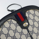 GUCCI GG Supreme Sherry Line Shoulder Bag PVC Navy Gold 904 02 047 Auth 155305-14