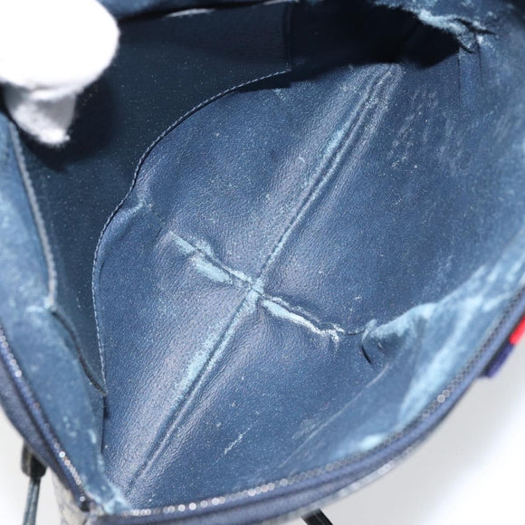 GUCCI GG Supreme Sherry Line Shoulder Bag PVC Navy Gold 904 02 047 Auth 155305