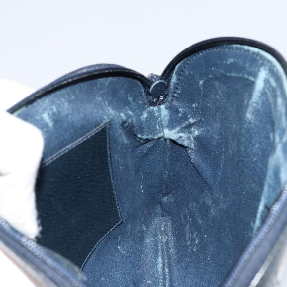 GUCCI GG Supreme Sherry Line Shoulder Bag PVC Navy Gold 904 02 047 Auth 155305