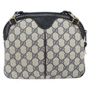 GUCCI GG Supreme Sherry Line Shoulder Bag PVC Navy Gold 904 02 047 Auth 155305-3