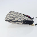 GUCCI GG Supreme Sherry Line Shoulder Bag PVC Navy Gold 904 02 047 Auth 155305-4