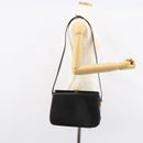 GUCCI Shoulder Bag Leather Black Gold Auth 155306-24