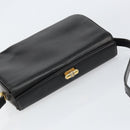GUCCI Shoulder Bag Leather Black Gold Auth 155306-6