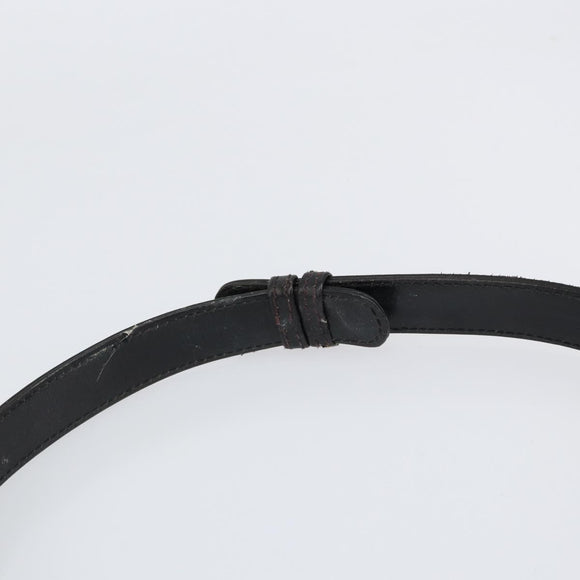 GUCCI Shoulder Bag Leather Black Gold Auth 155306