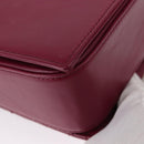 BALLY Chain Shoulder Bag Leather Wine Red Gold Auth 155307-17