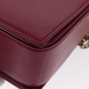 BALLY Chain Shoulder Bag Leather Wine Red Gold Auth 155307-18