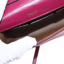 BALLY Chain Shoulder Bag Leather Wine Red Gold Auth 155307-21