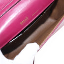 BALLY Chain Shoulder Bag Leather Wine Red Gold Auth 155307-11