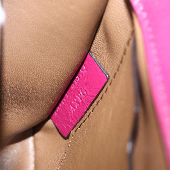 BALLY Chain Shoulder Bag Leather Wine Red Gold Auth 155307