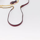 BALLY Chain Shoulder Bag Leather Wine Red Gold Auth 155307-8