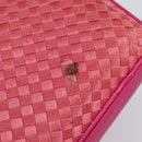 BOTTEGA VENETA INTRECCIATO Hand Bag Leather Pink Gold Auth 155308V-14