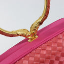 BOTTEGA VENETA INTRECCIATO Hand Bag Leather Pink Gold Auth 155308V-10